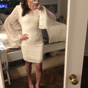 Free People off white lace overlay dress